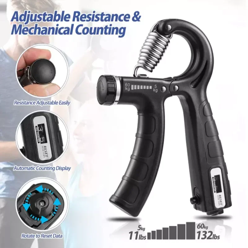 Adjustable Grip Strength Trainer - 5-60KG Resistance Range