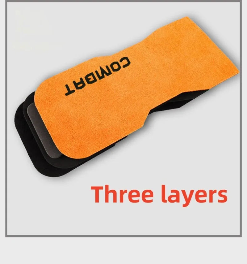 Professional Cowhide Gym Gloves - Anti-Slip Grip Pads