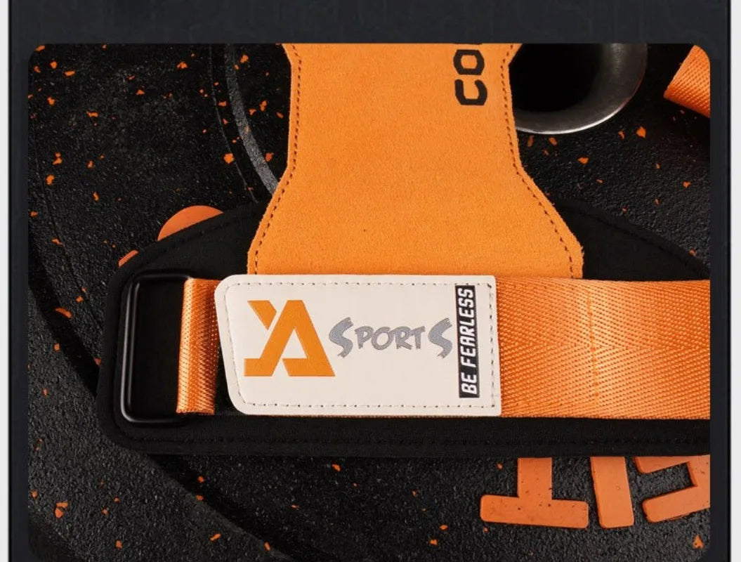 Professional Cowhide Gym Gloves - Anti-Slip Grip Pads