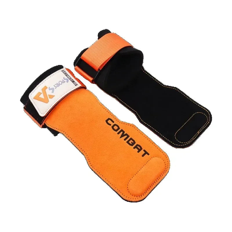 Professional Cowhide Gym Gloves - Anti-Slip Grip Pads