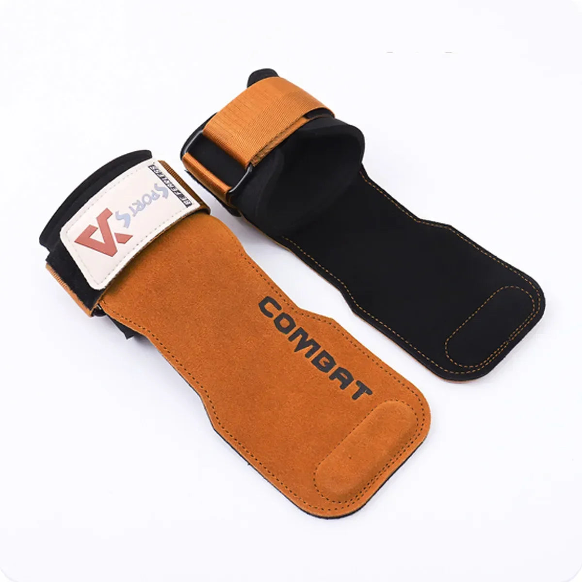 Professional Cowhide Gym Gloves - Anti-Slip Grip Pads