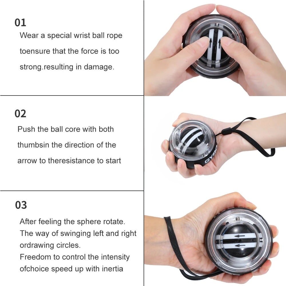 Wrist Gyro Ball Power Trainer - Forearm Strengthener